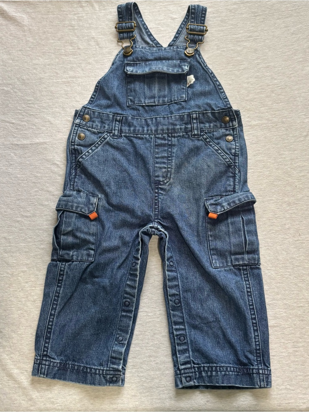 Gymboree Toddler Denim Cargo Overalls 2T Blue Utility Workwear